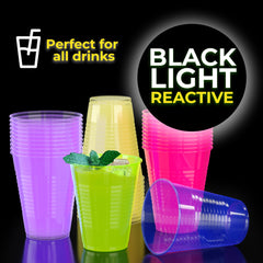 Unleashed - 16 Oz. Neon Assorted Color Plastic Cups - 60 Ct.