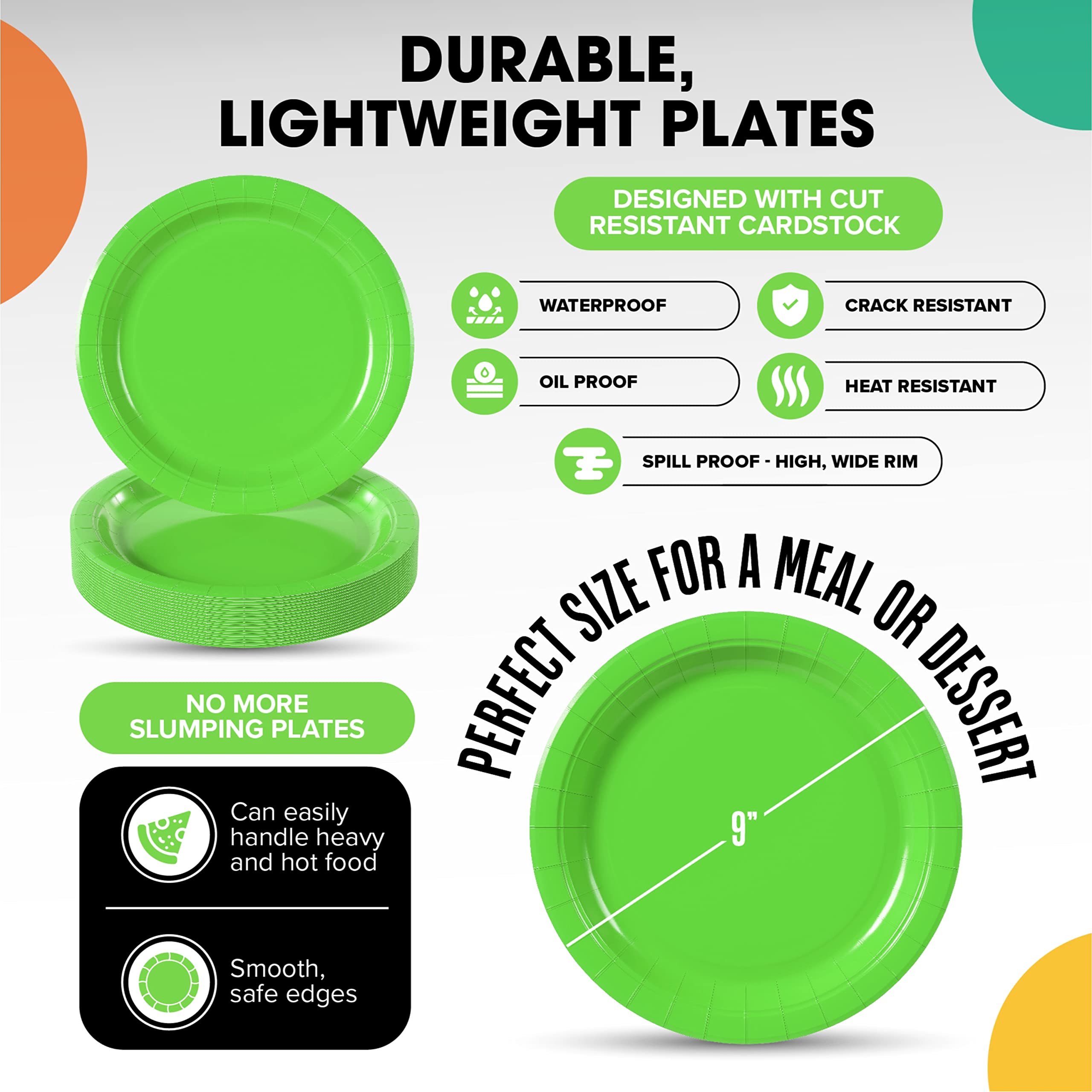 9 In. Lime Paper Plates | Case of 1000