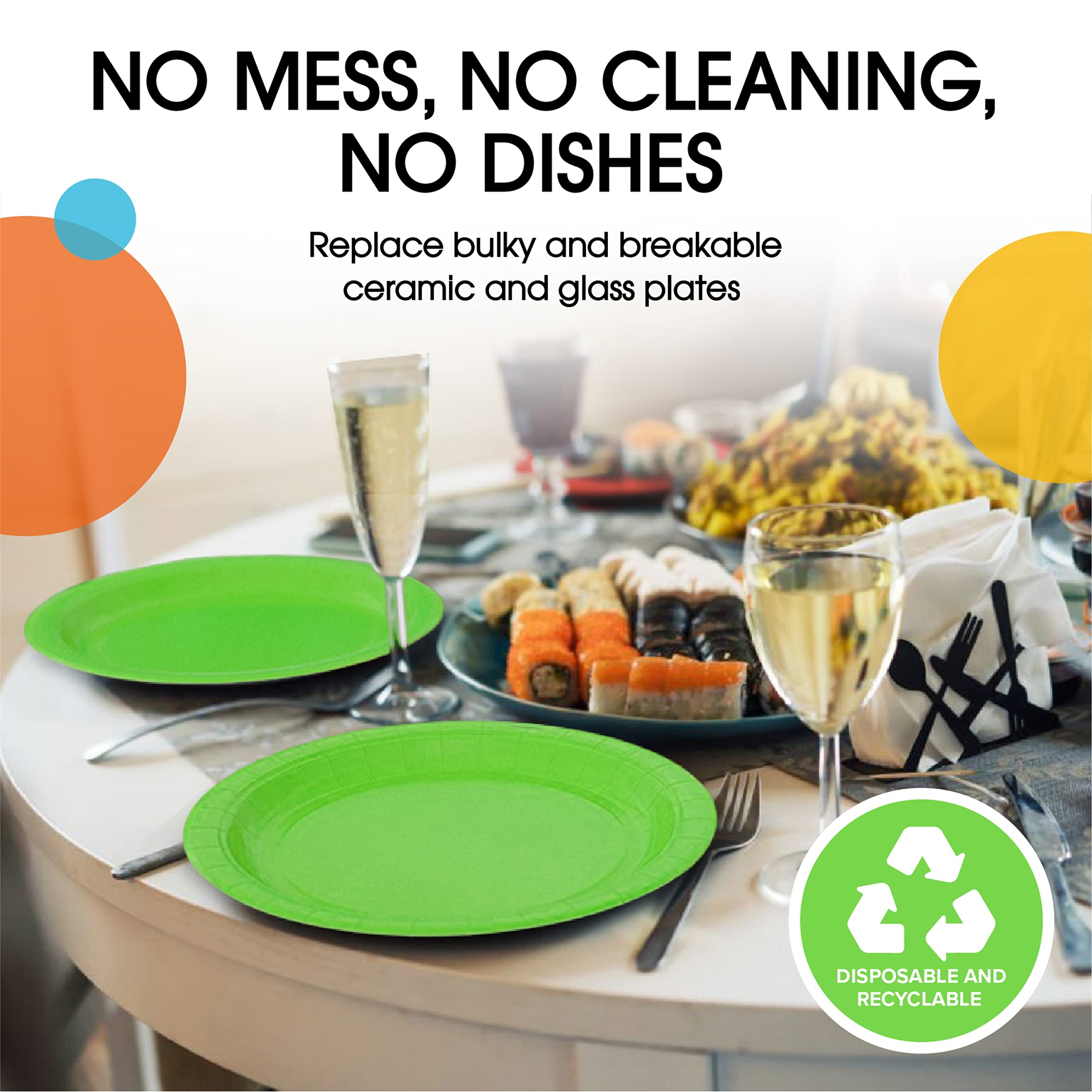 9 In. Lime Paper Plates | Case of 1000