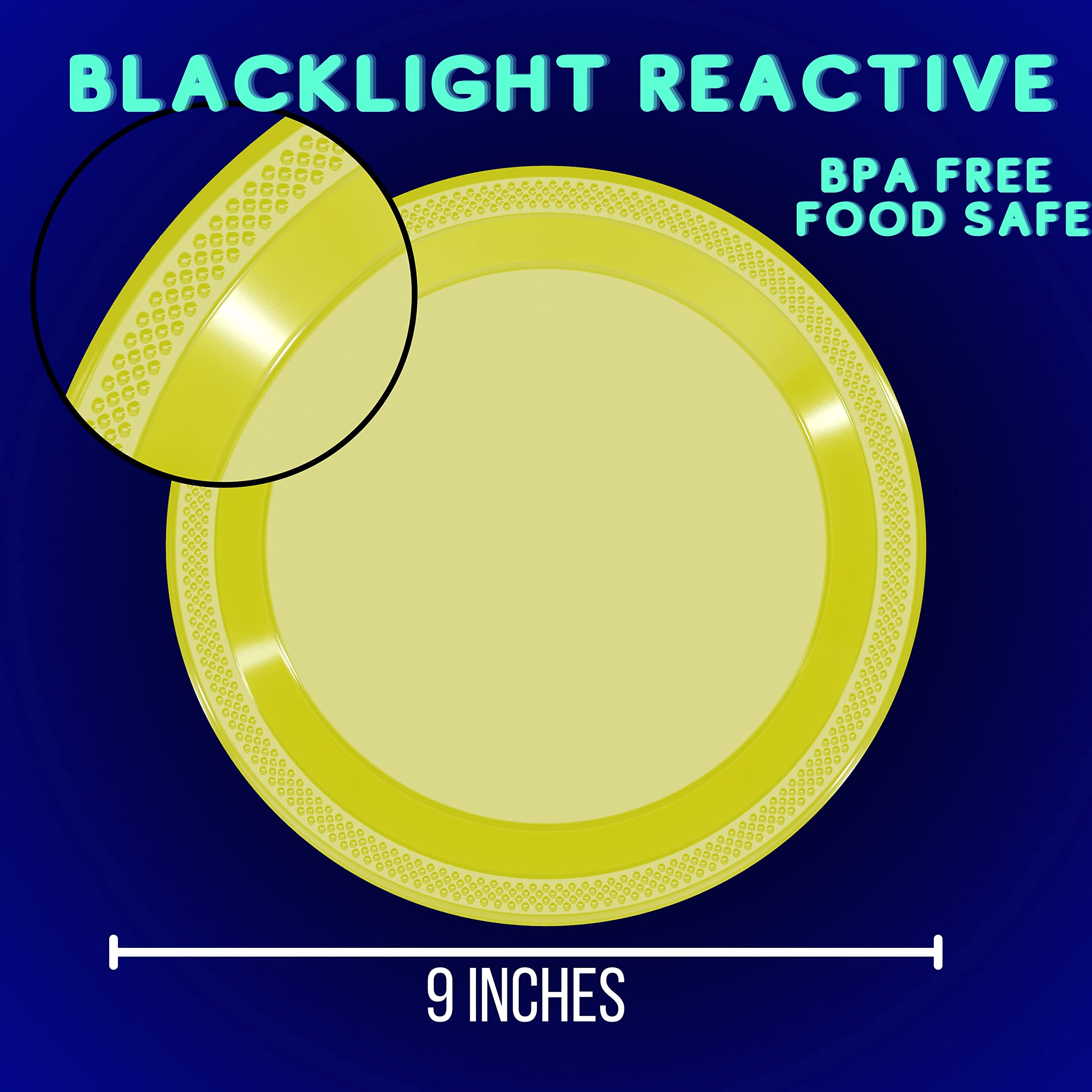 9 In. Neon Assorted Color Plastic Plates | Case of 720