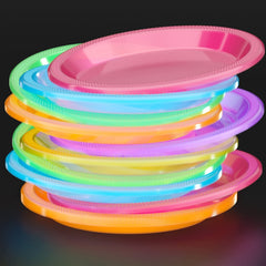 9 In. Neon Assorted Color Plastic Plates | Case of 720
