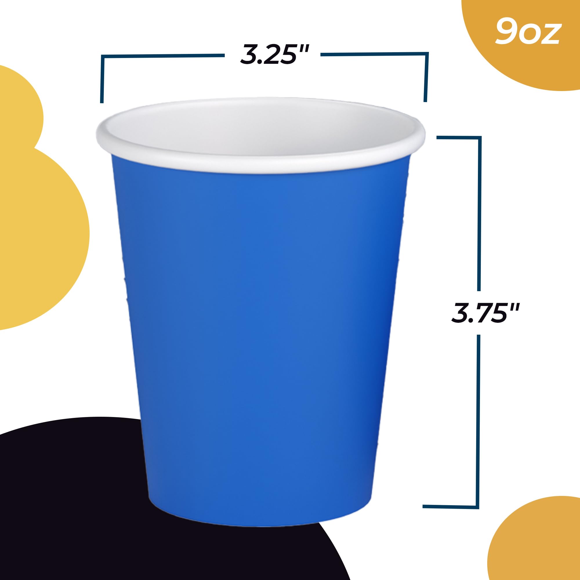 Unleashed - 9 Oz. Dark Blue Paper Cups - 100 Ct.