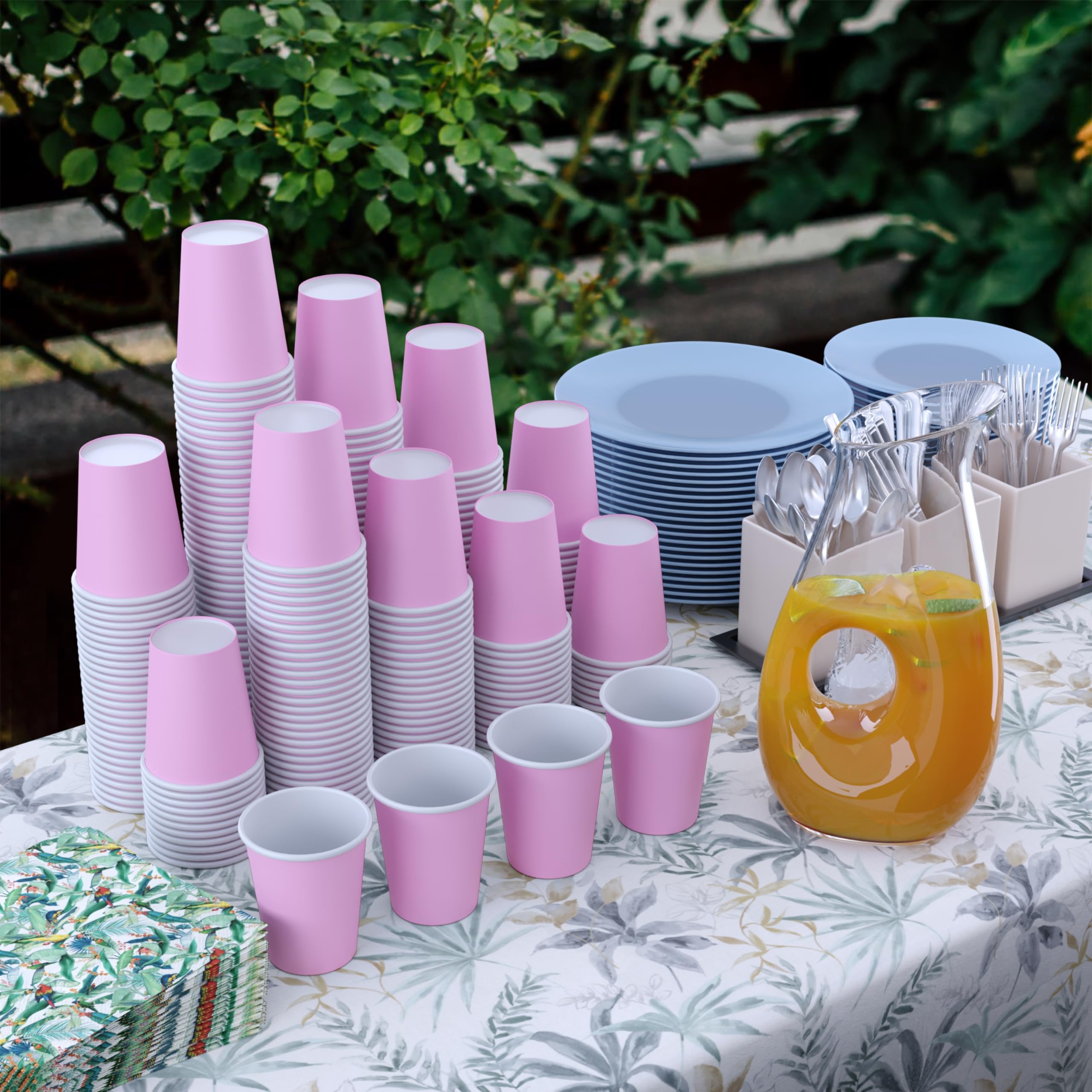 9 Oz. Pink Paper Cups | Case of 1000