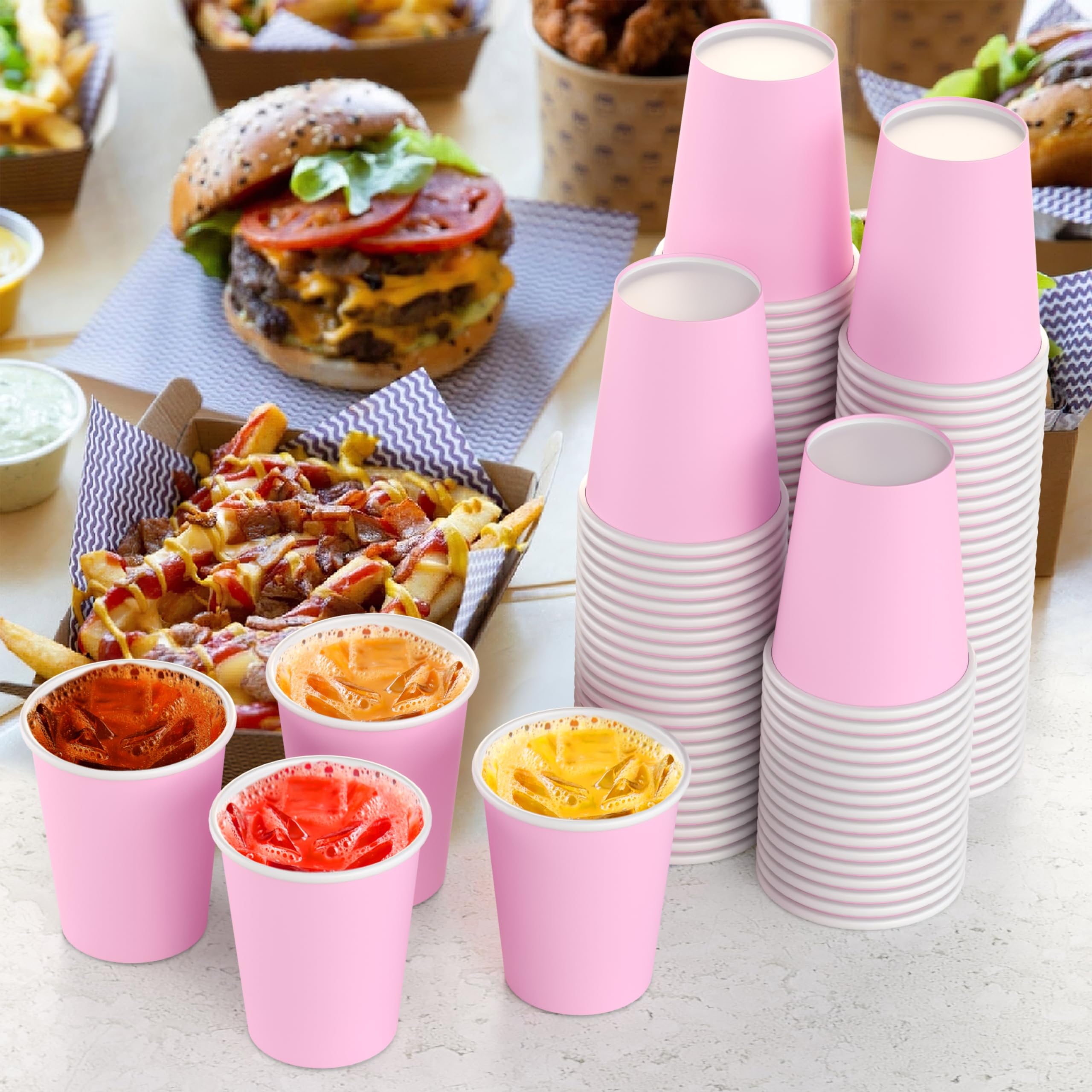 9 Oz. Pink Paper Cups | Case of 1000