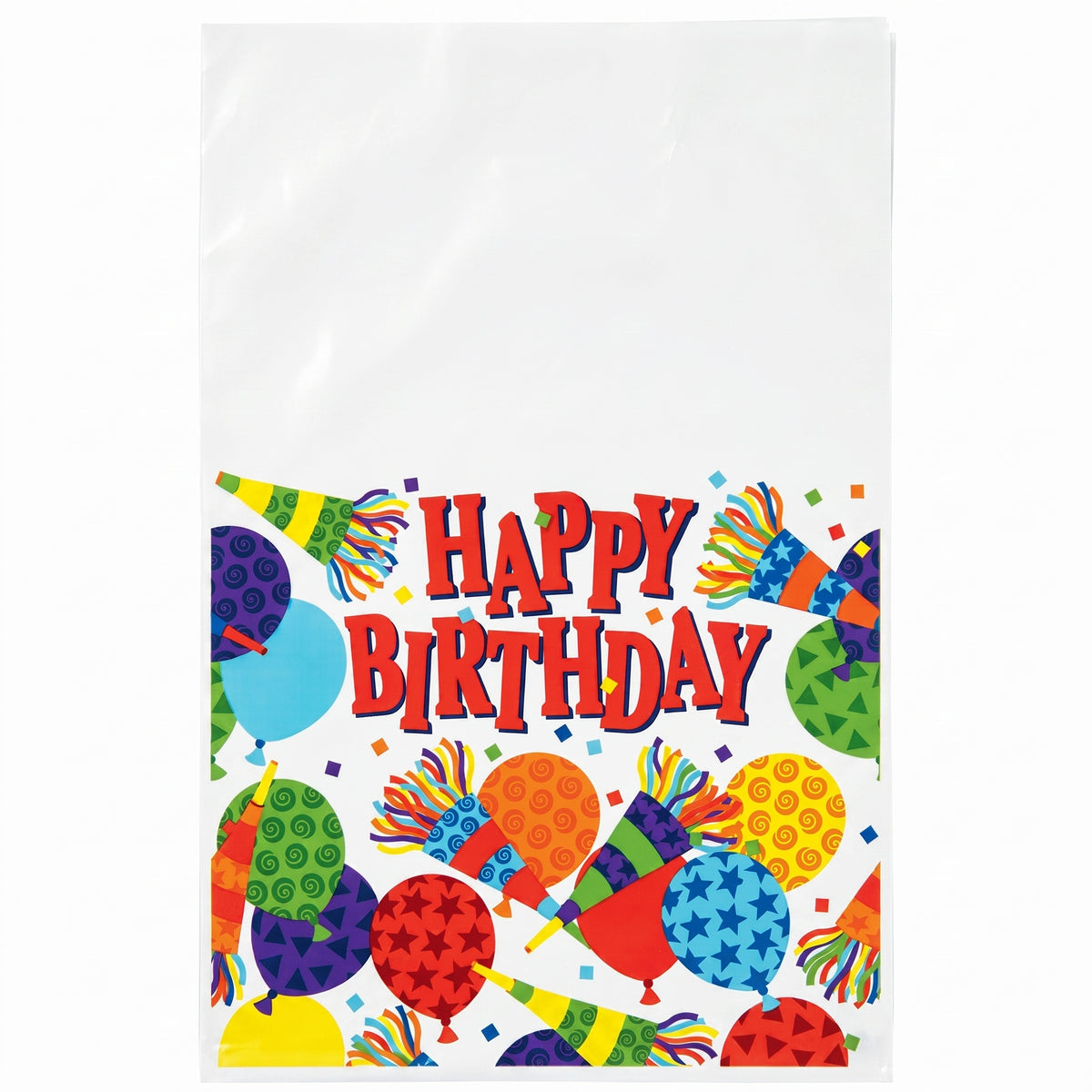 Festive Birthday Horns Plastic Table Cover