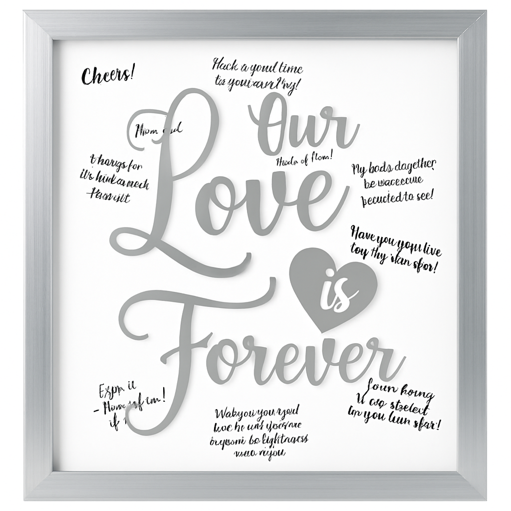 "Our Love is Forever" Wedding Guest Signature Frame