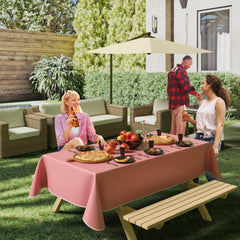 Pink Flannel Backed Plastic Table Cover 54 In. x 70 In. | Case of 36