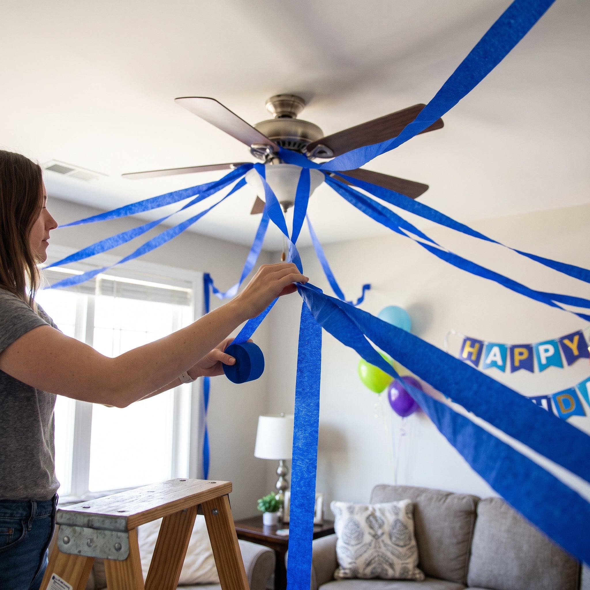 Royal Blue Crepe Streamers - 81ft
