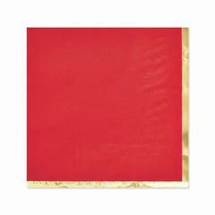 Vibrant Red Hot Stamped Luncheon Napkins - 6.5 In. X 6.5 In.
