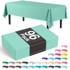Premium Mint Plastic Table Cover | Case of 96