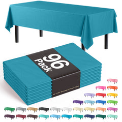 Premium Turquoise Plastic Table Cover | Case of 96