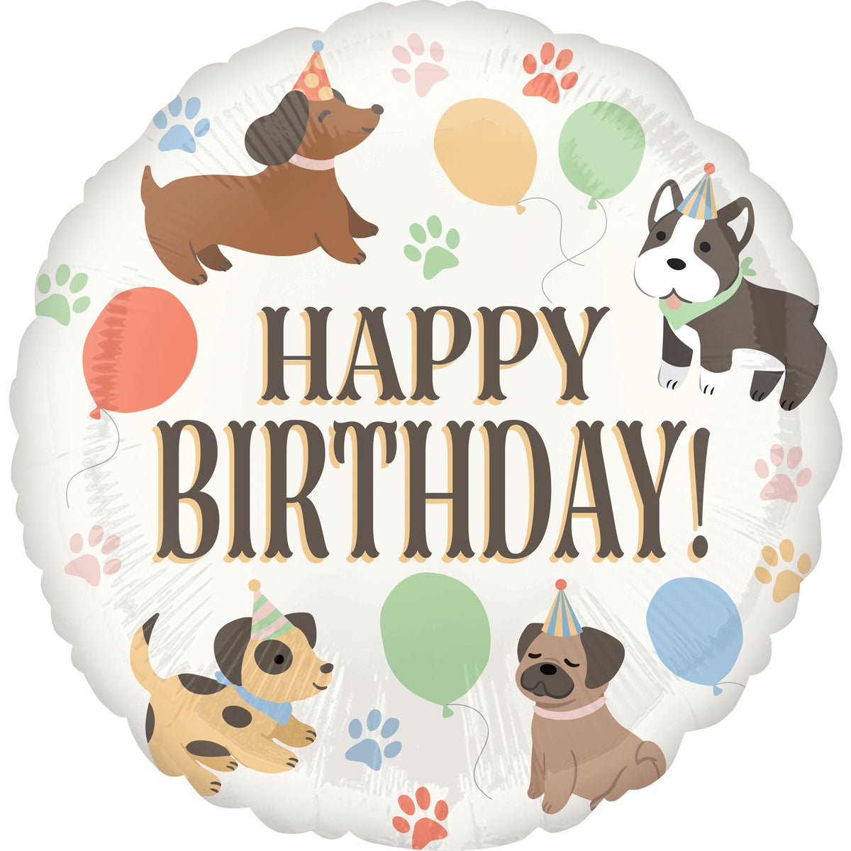 "Pawesome Puppy Happy Birthday Foil Balloon"