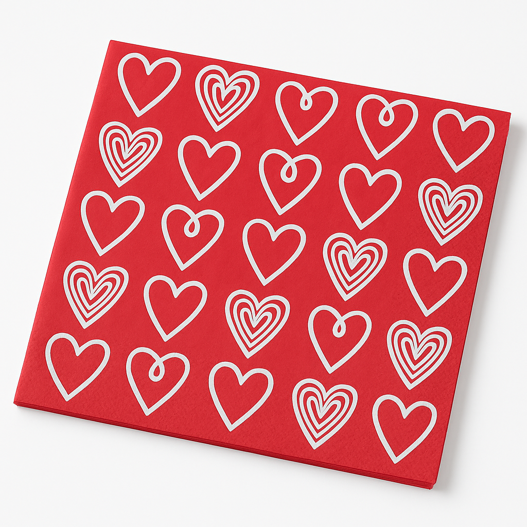 Happy Valentine's Day Beverage Napkins - 2-Ply - 5 In. X 5 In.