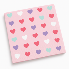 Lovely Hearts Valentine's Day Beverage Napkins
