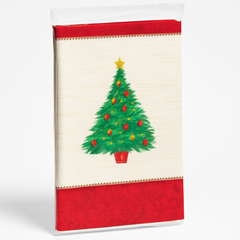 Festive Christmas Tree Plastic Table Cover