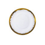 8 In. Gold Scratched Design Plastic Plates | 10 Count