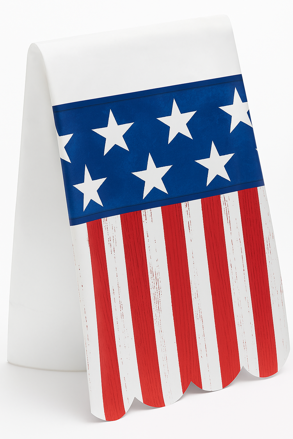 Patriotic Scalloped Plastic Table Cover ‚Äì 54" x 96"