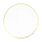 10 In. Clear/Gold Petal Plates | 20 Count