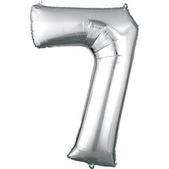 Silver Number 7 Foil Supershape Balloon