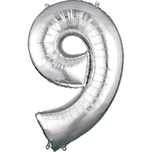 Silver 9 SuperShape Metallic Balloon