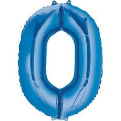 34-Inch Blue Number 0 Helium Foil Super Shape Balloon