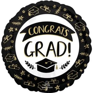 Metallic "Congrats Grad" Foil Balloon - Standard Size