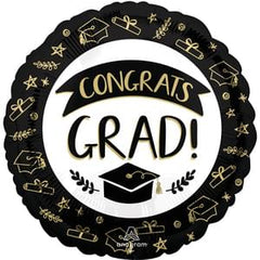 Metallic "Congrats Grad" Foil Balloon - Standard Size