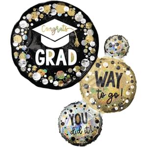 "Way to Go Grad" Metallic Foil Super Shape Balloon