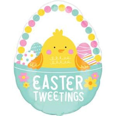 Easter Chicky in Striped Egg Foil Super Shape Balloon