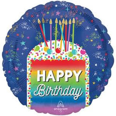 Rainbow Slice Birthday Mylar Balloon - 18 Inch