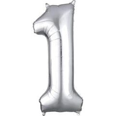 Silver Number 1 SuperShape Foil Balloon