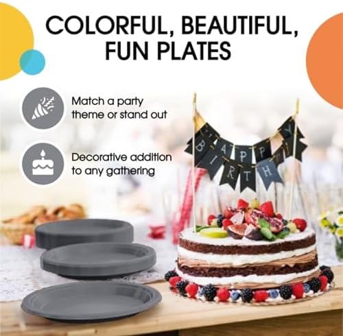 9 in. Silver Plastic Plates | 50 Count
