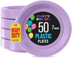 7 in. Lavender Plastic Plates | 50 Count