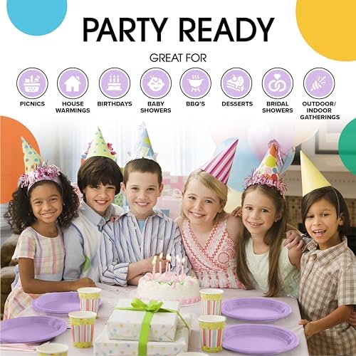 7 in. Lavender Plastic Plates | 50 Count
