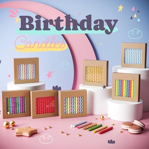 White Spiral Birthday Candles - 24 Pack