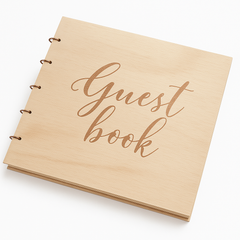 Ginger Ray Gold Wooden Guest Book for Weddings