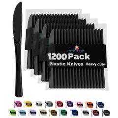 Heavy Duty Black Plastic Knives | Case of 1200