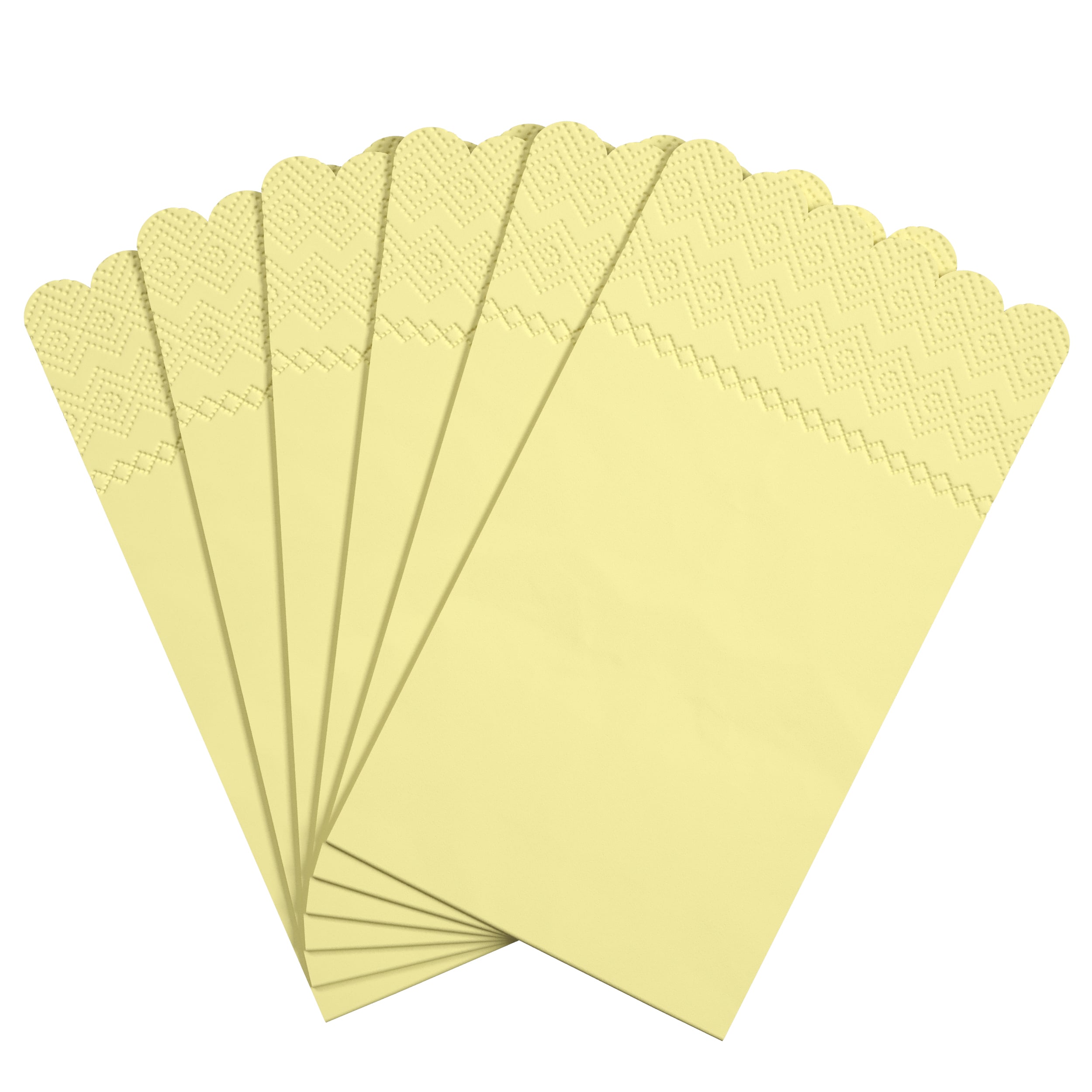 3 Ply Buttercup Yellow Scalloped Napkins - 20 Ct.