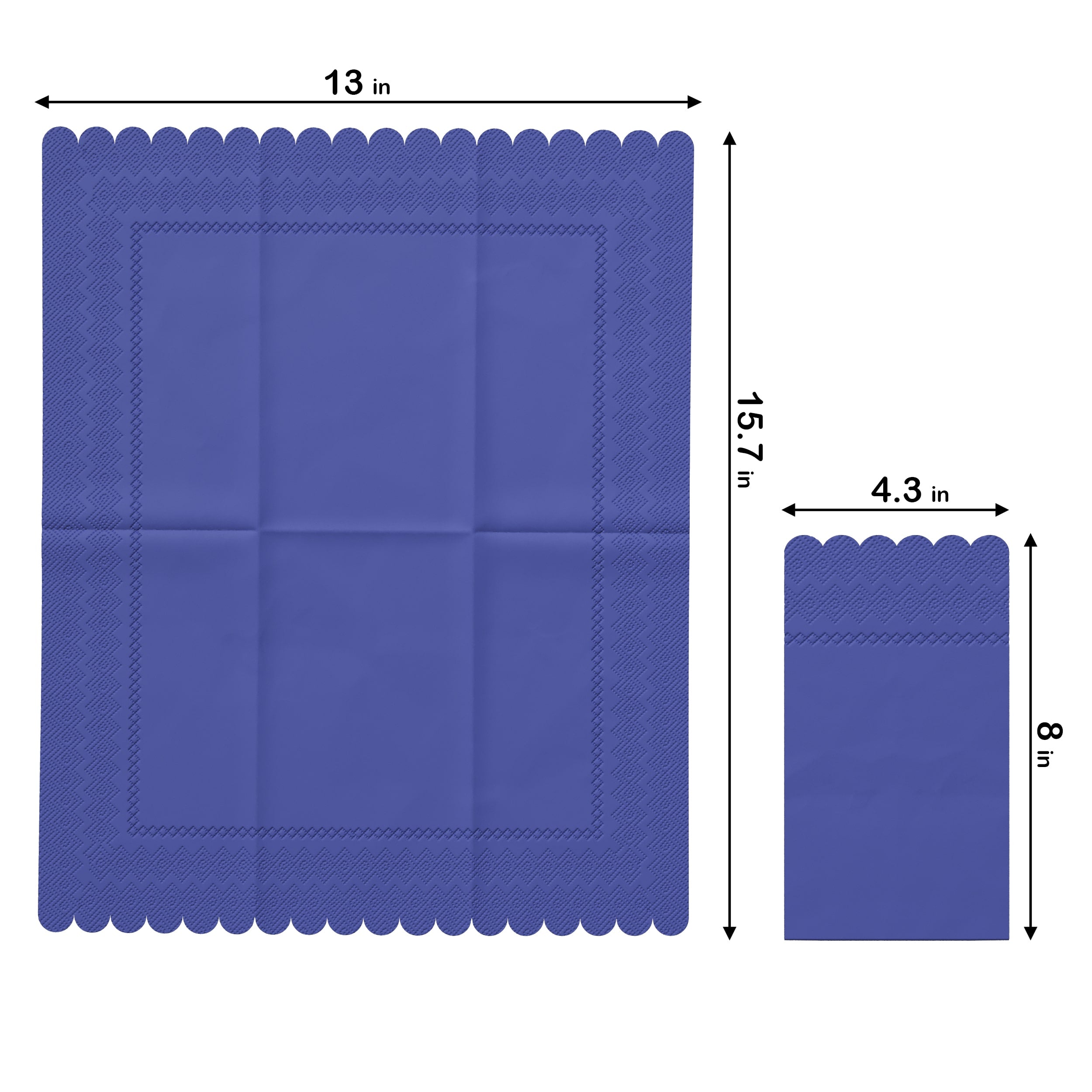 3 Ply Periwinkle Scalloped Napkins - 20 Ct.