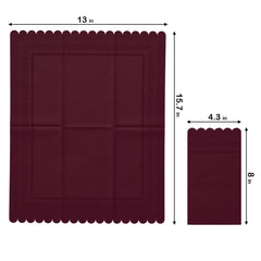 3 Ply Wine Berry Scalloped Napkins - 20 Ct.