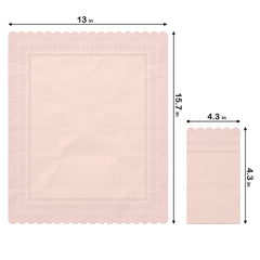 3 Ply Pink Peach Scalloped Napkins - 20 Ct.