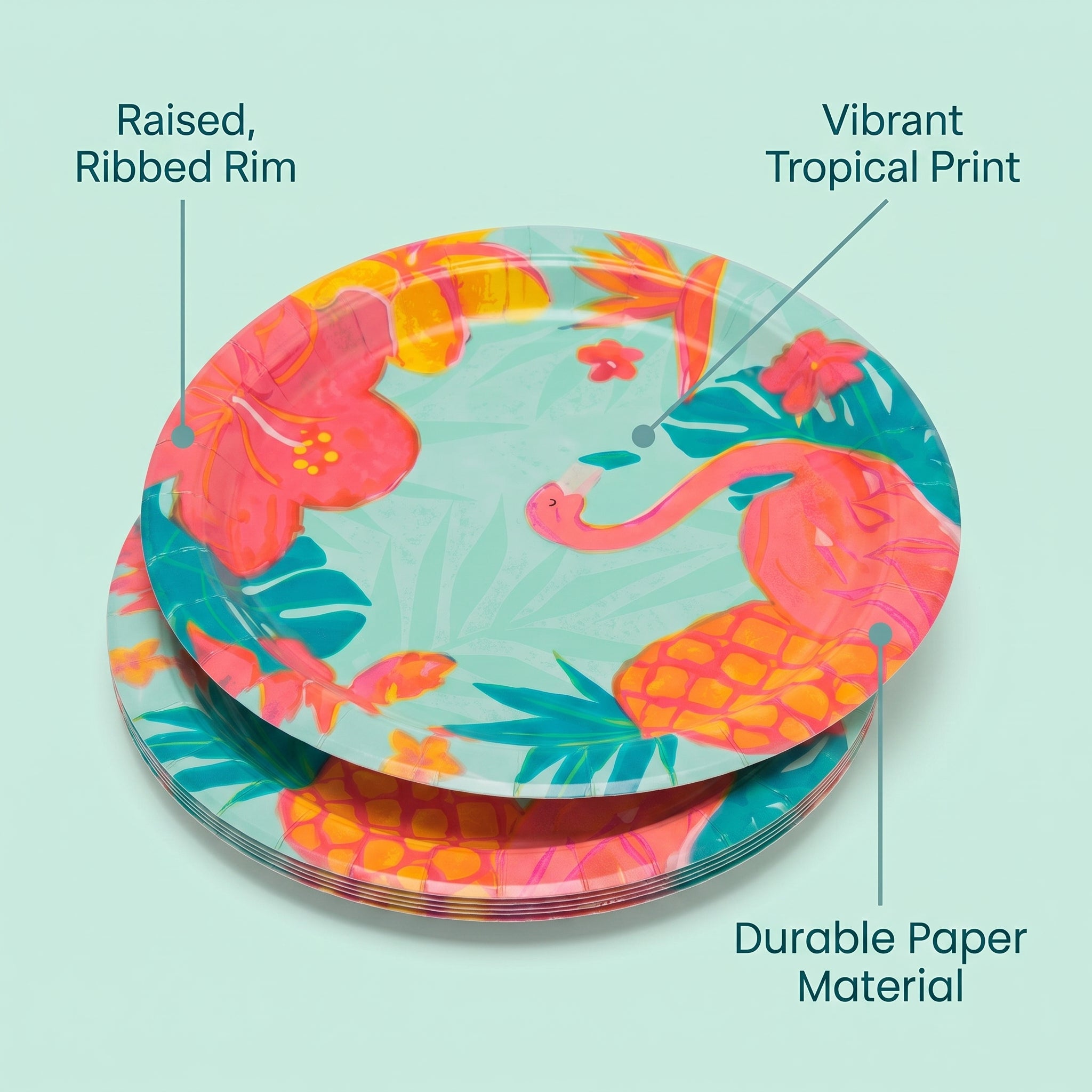 9" Summer Luau Paper Plates - 20 Ct.