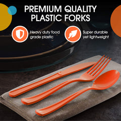Orange Plastic Forks | 48 Count