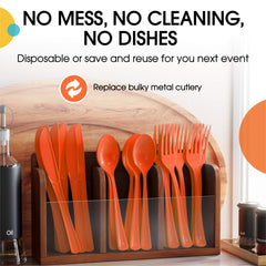 Orange Plastic Forks | 48 Count