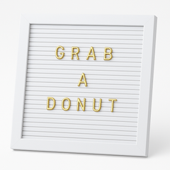 Ginger Ray White Pegboard Sign with Gold Letters