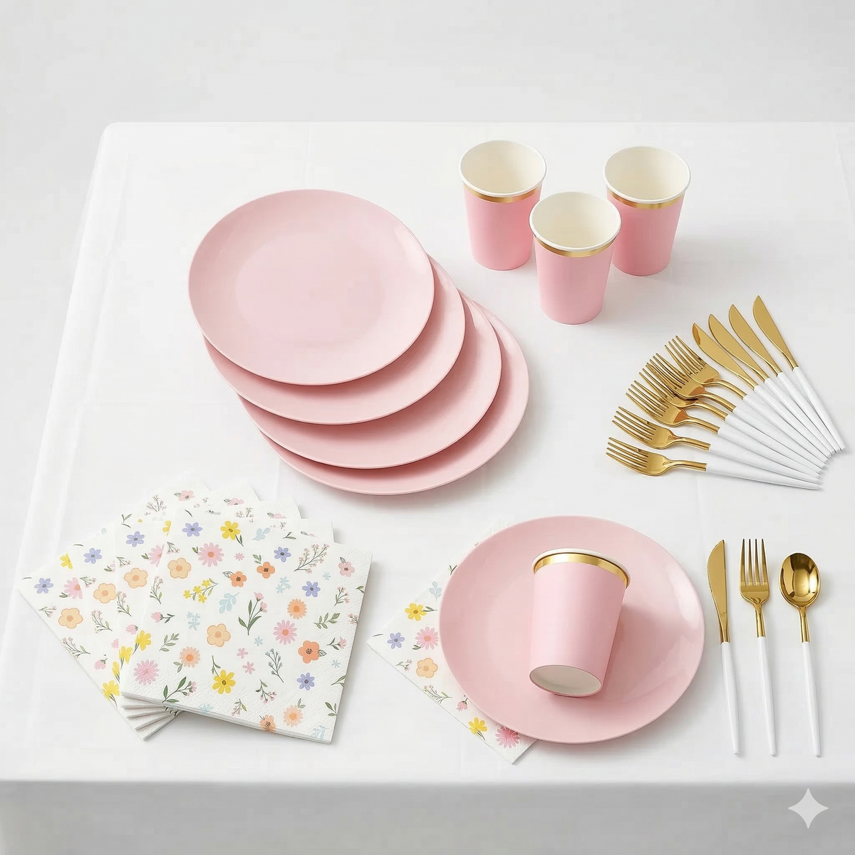 117 Pcs Soft Rose Easter Party Kit - For 20 Guests