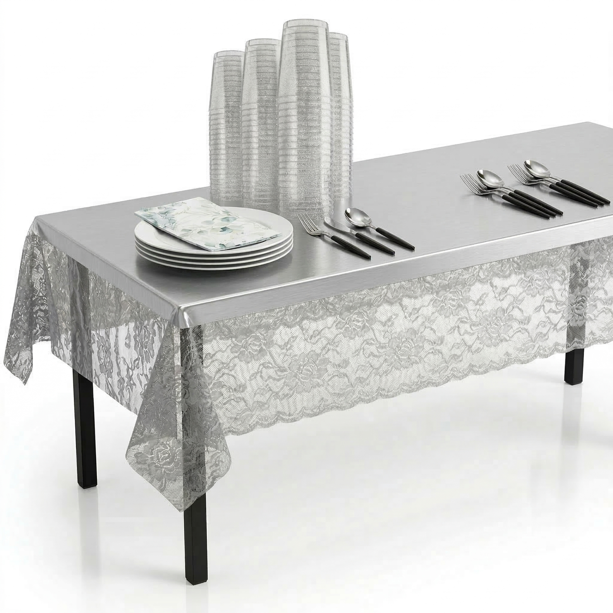 121 Pcs Silver Elegance Party Kit - For 20 Guests