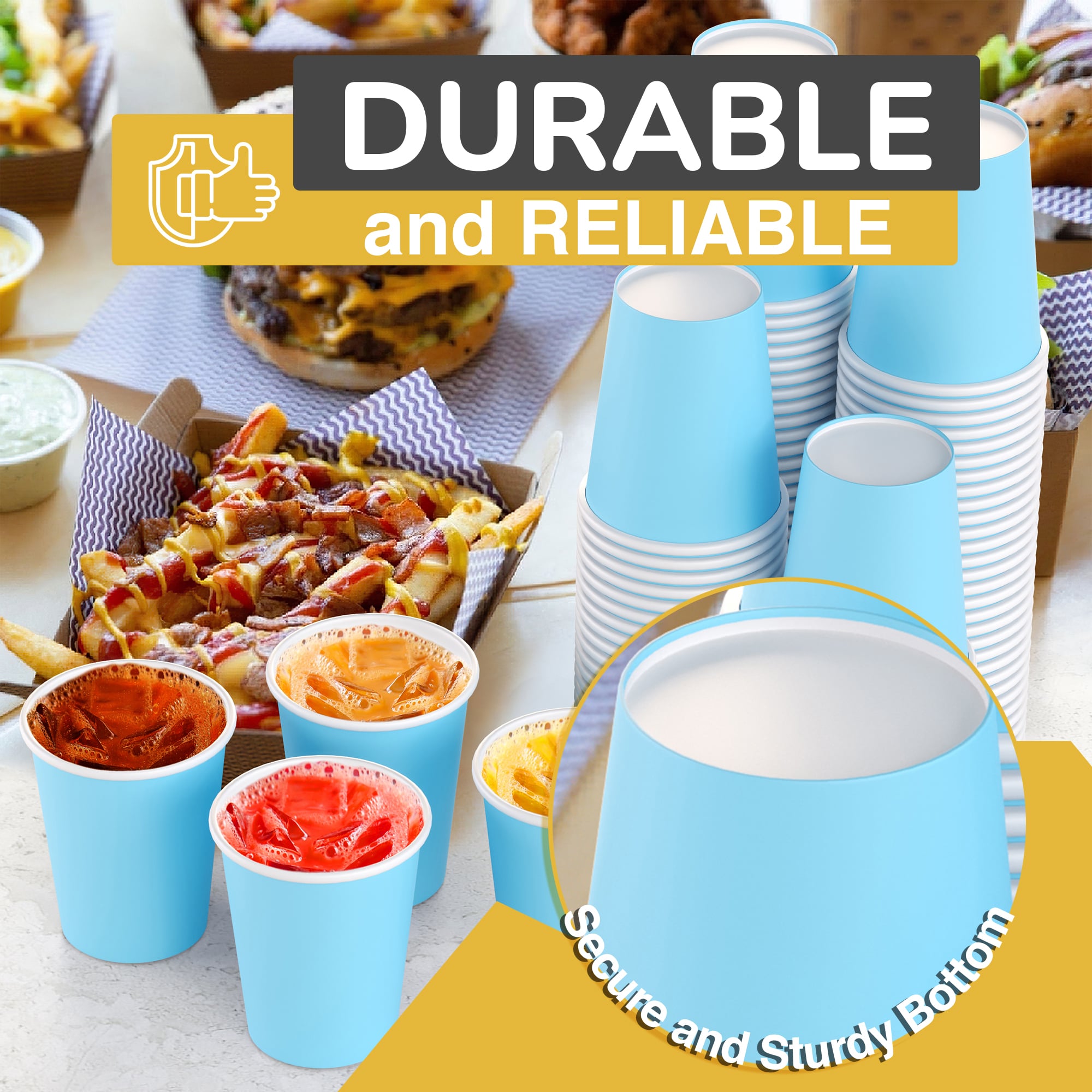 12 Oz. Light Blue Paper Cups | 20 Count