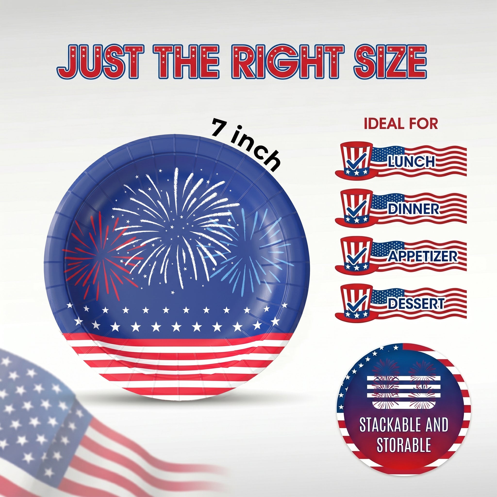 7" Starburst Paper Plates - 20 Ct.