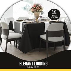 Premium Square Black Table Cover 85" x 85" | 1 Pack